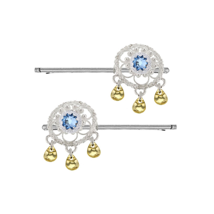 Hårpynt med lyseblå krystallsten - utsolgt