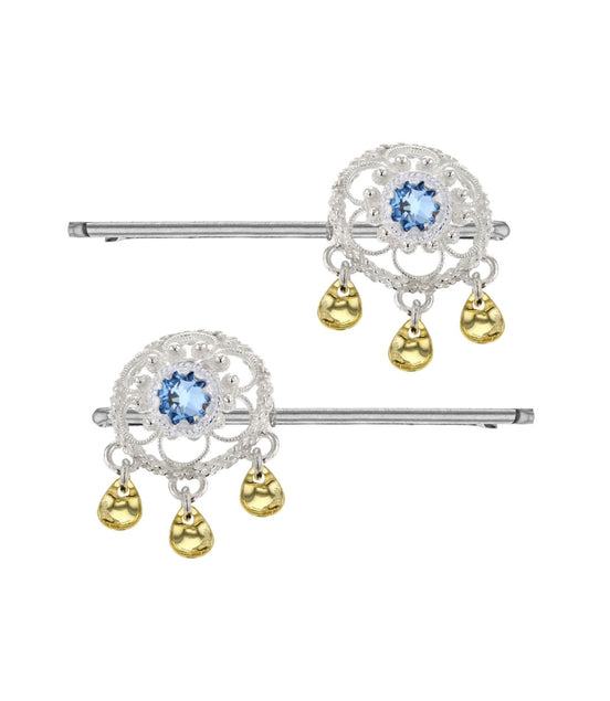 Hårpynt med lyseblå krystallsten - utsolgt