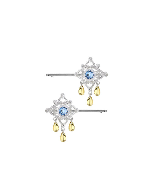 Hårpynt lyseblå krystall - utsolgt