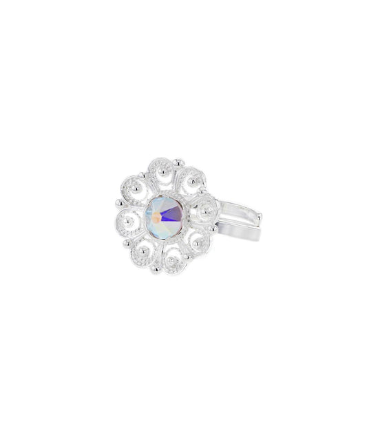 Ring med nordlys krystall