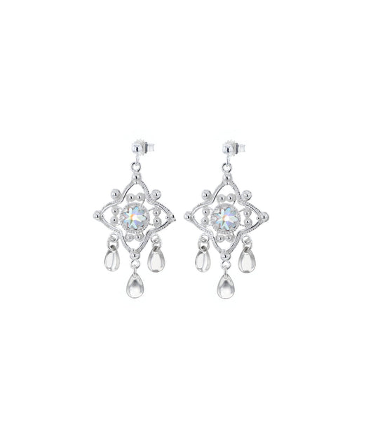 Ørepynt med nordlys krystall